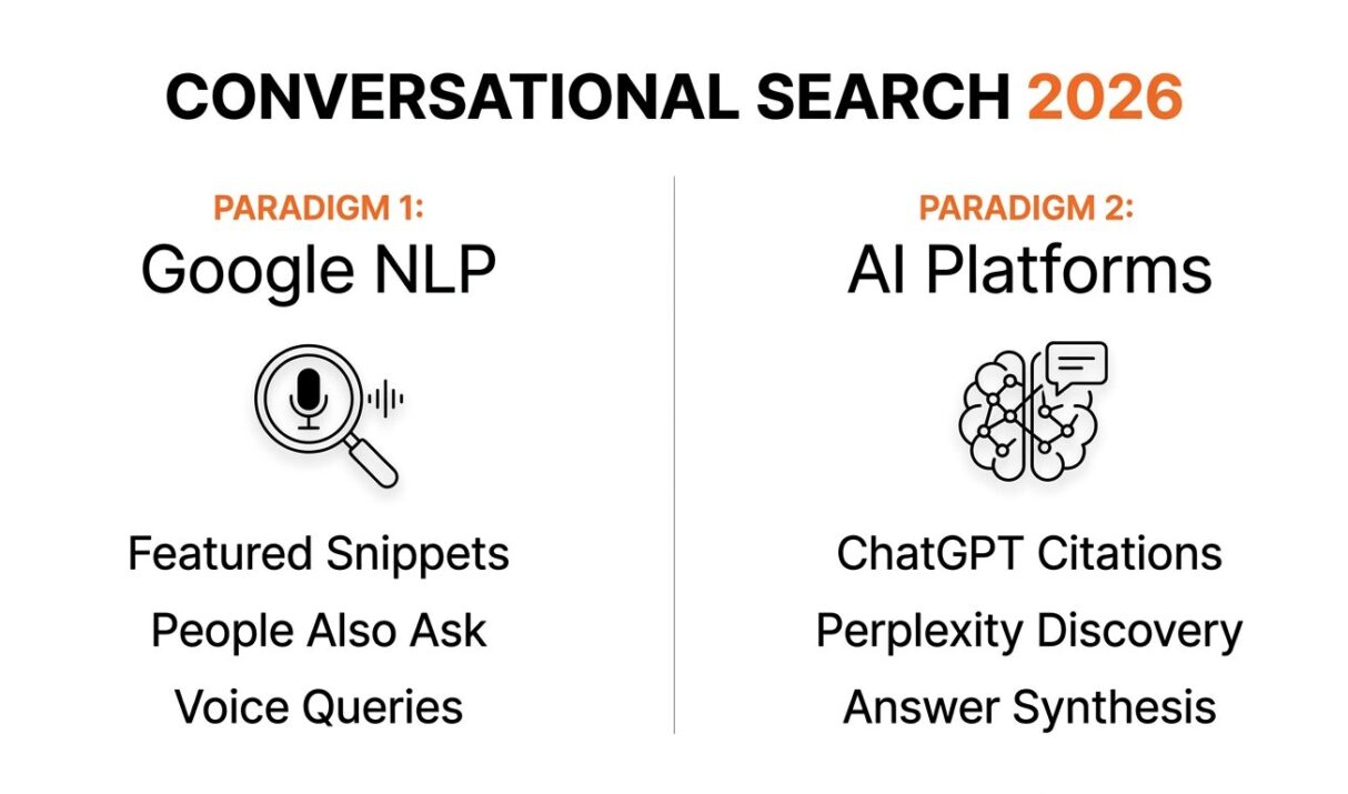 Conversational Search in 2026: The Two-Paradigm Framework for Ranking on Google and AI Platforms